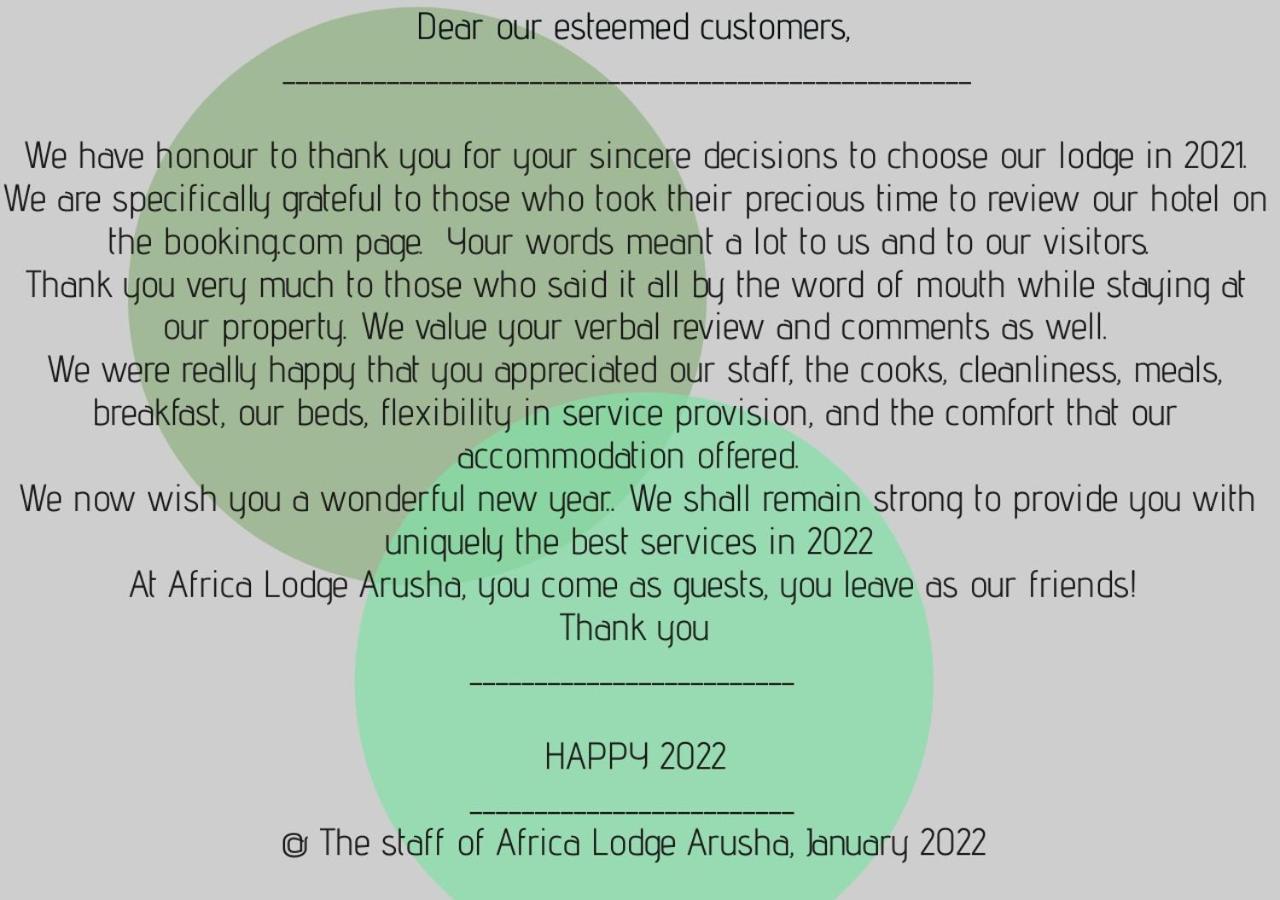 Africa Lodge Arusha Nkoaranga Zewnętrze zdjęcie